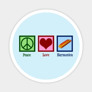 Peace Love Harmonica Magnet